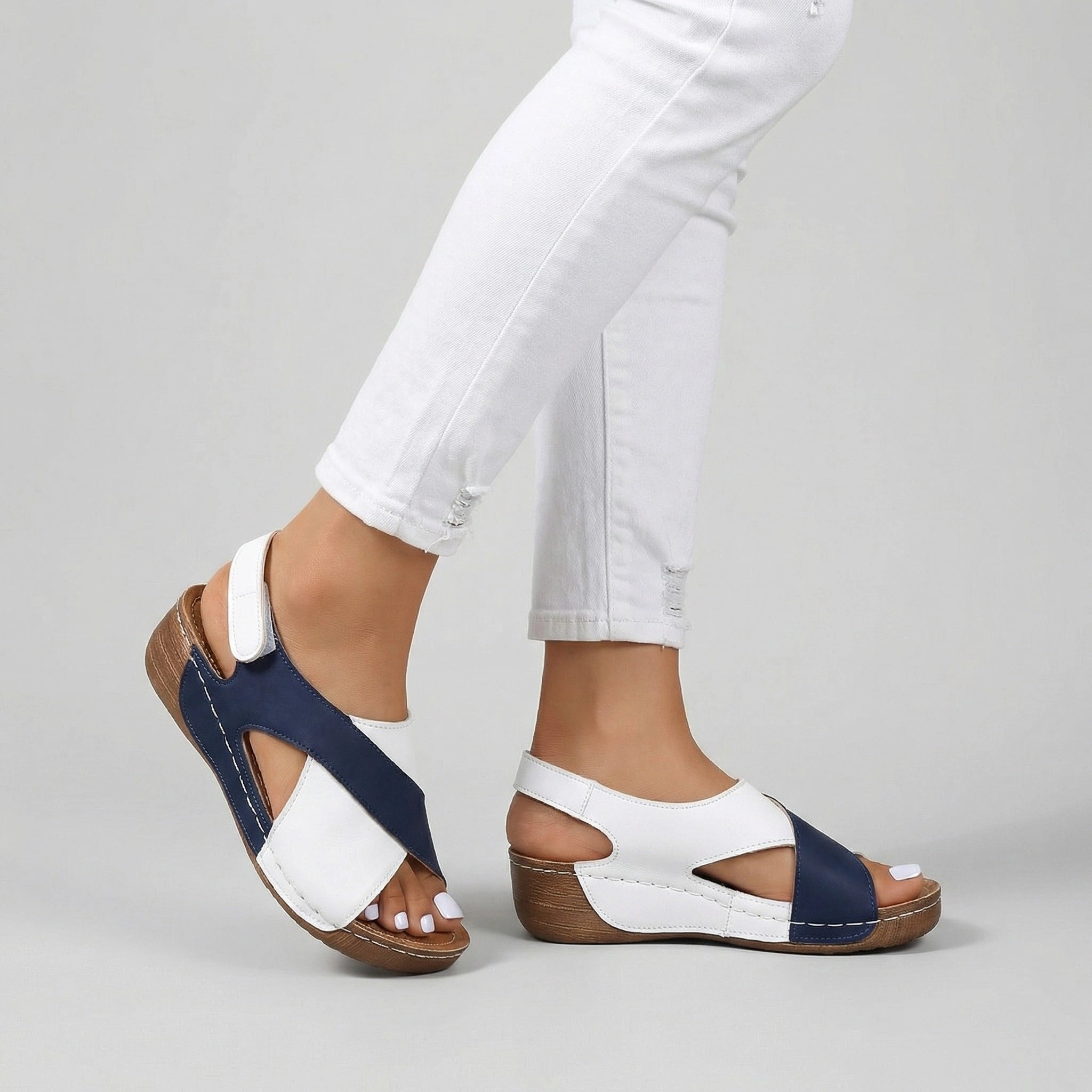 Damskie sandały casual na rzepy ortopedyczne na lato