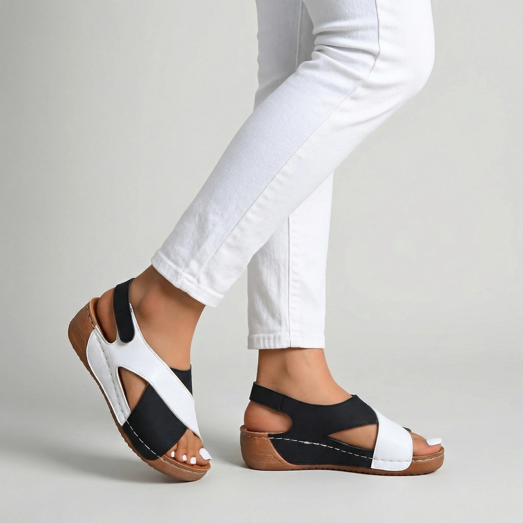 Damskie sandały casual na rzepy ortopedyczne na lato