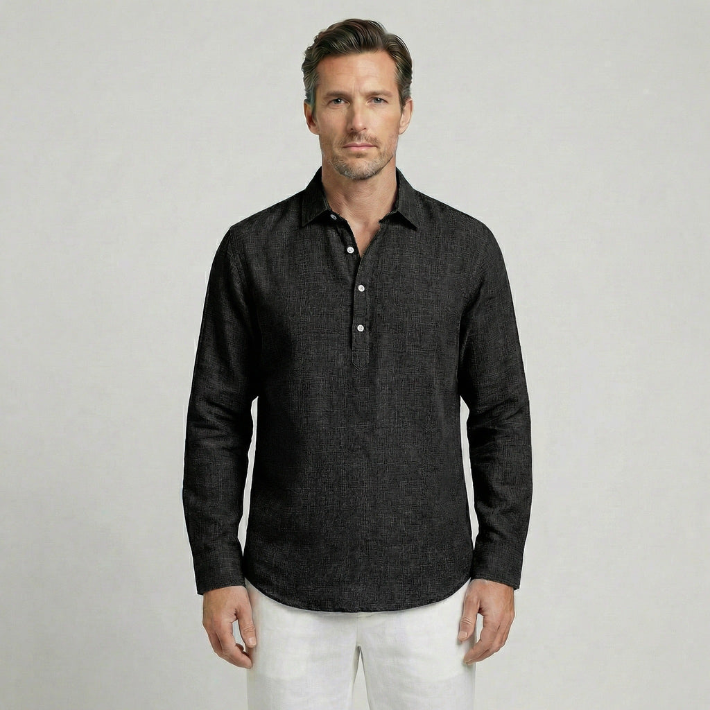 Męska koszulka casual z długim rękawem na lato