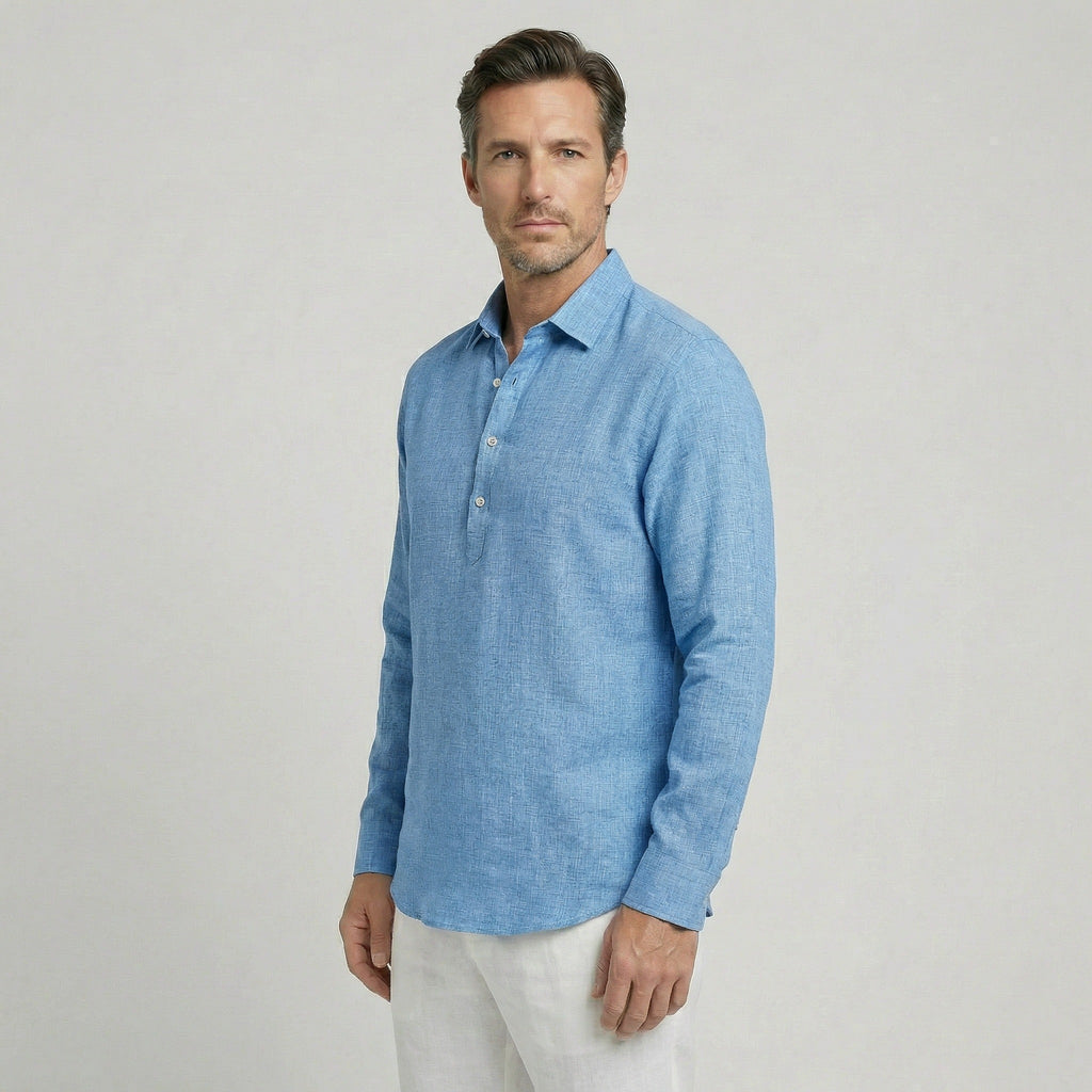 Męska koszulka casual z długim rękawem na lato