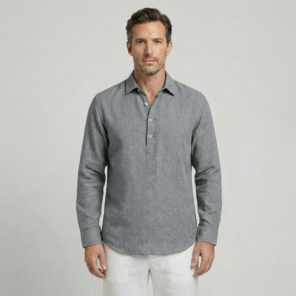 Męska koszulka casual z długim rękawem na lato