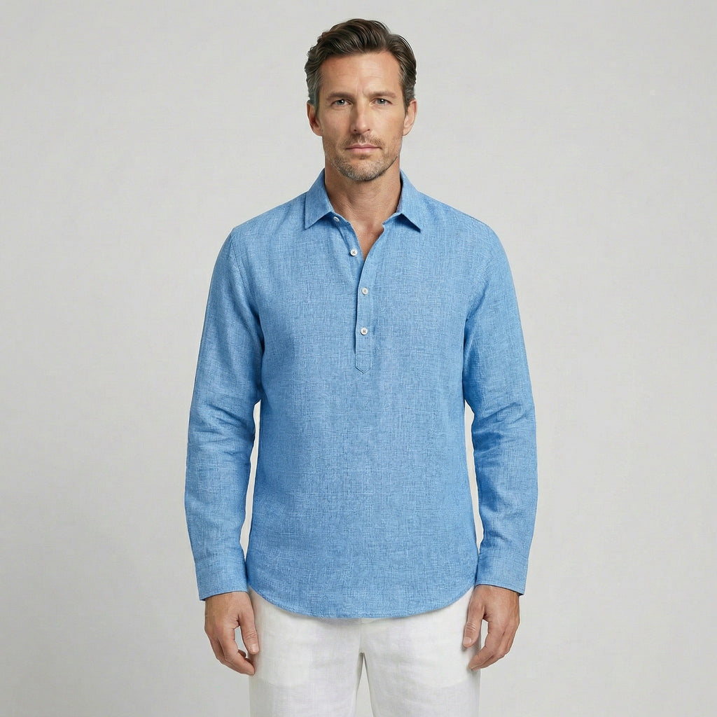 Męska koszulka casual z długim rękawem na lato