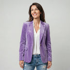 Damska marynarka zapinana na guzik strukturalna na wiosnę